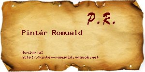 Pintér Romuald névjegykártya